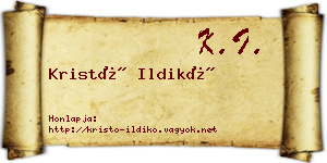 Kristó Ildikó névjegykártya
